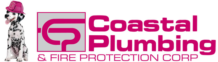 Coastal Plumbing and Fire Protection Logo with Dog
